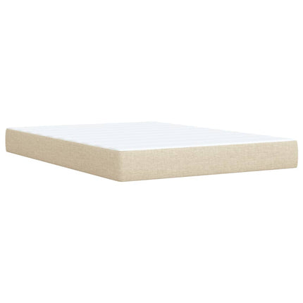 kontinentalseng med madras 140x190 cm stof cremefarvet