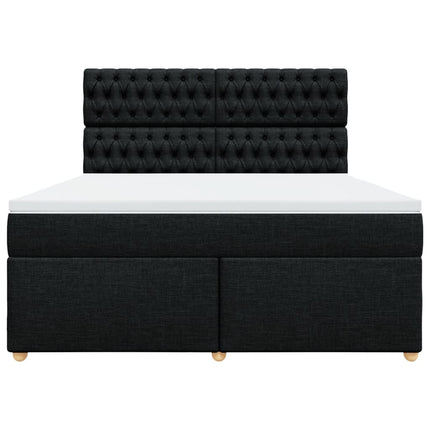 kontinentalseng med madras 180x200 cm stof sort