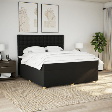 kontinentalseng med madras 180x200 cm stof sort
