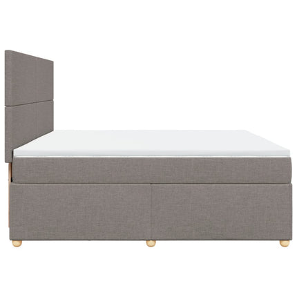 kontinentalseng med madras 200x200 cm stof gråbrun
