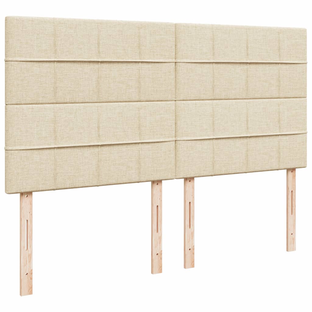 kontinentalseng med madras 200x200 cm stof cremefarvet