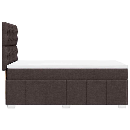 kontinentalseng med madras 90x200 cm stof mørkebrun