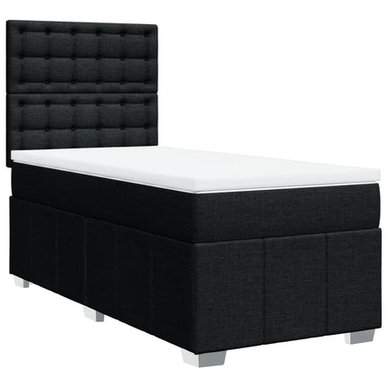 kontinentalseng med madras 90x200 cm stof sort