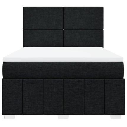 kontinentalseng med madras 140x190 cm stof sort