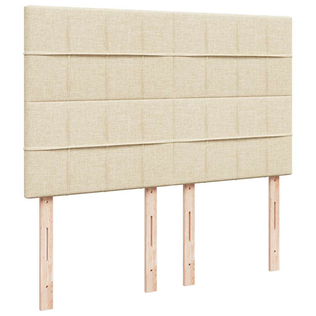 kontinentalseng med madras 140x190 cm stof cremefarvet