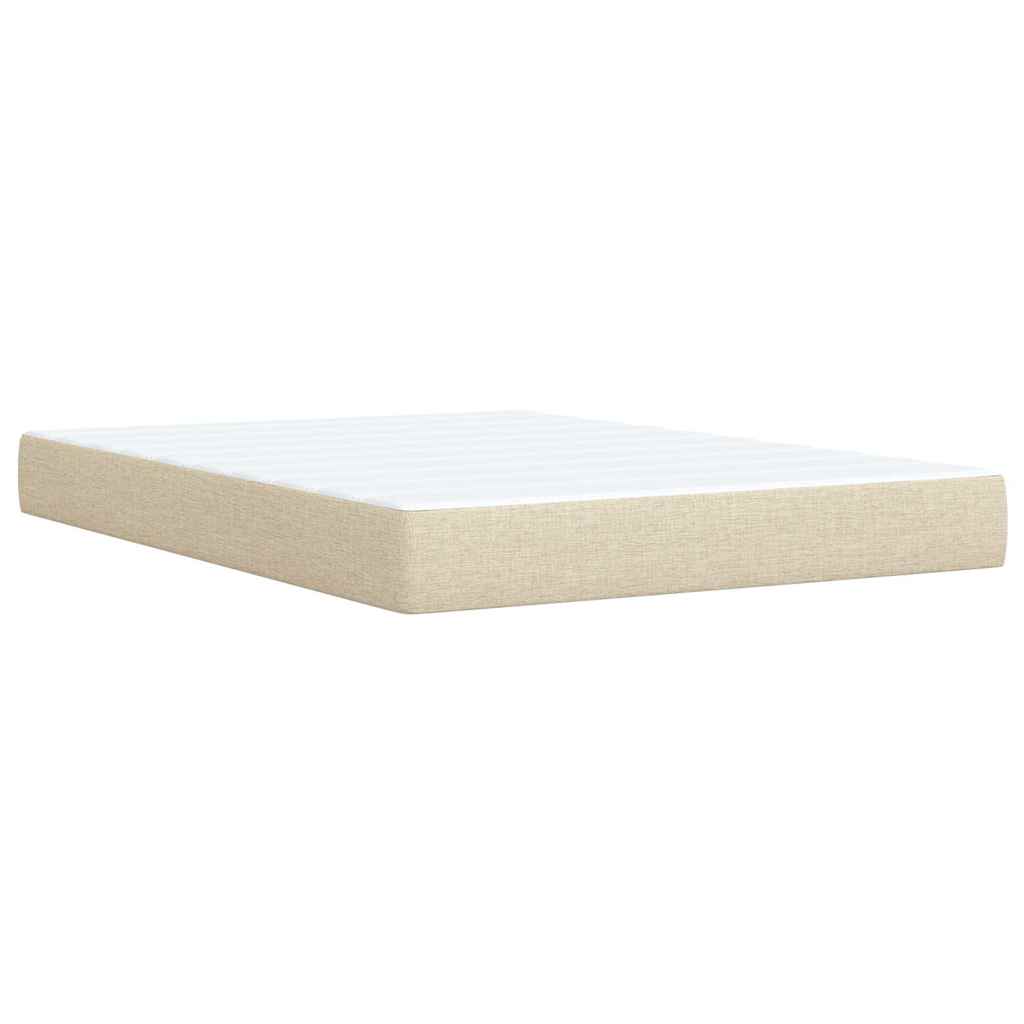 kontinentalseng med madras 140x190 cm stof cremefarvet