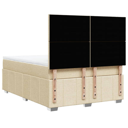 kontinentalseng med madras 160x200 cm stof cremefarvet