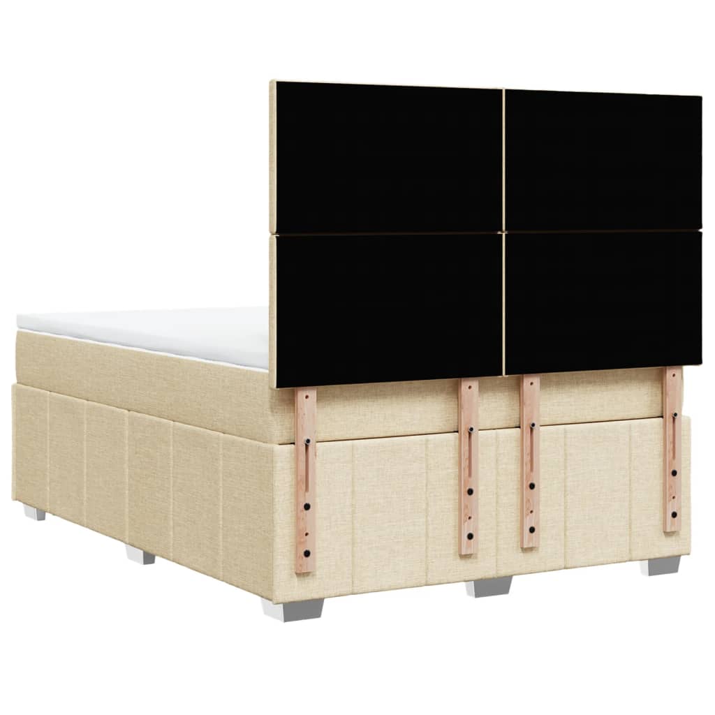 kontinentalseng med madras 160x200 cm stof cremefarvet