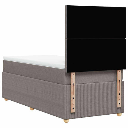kontinentalseng med madras 80x200 cm stof gråbrun