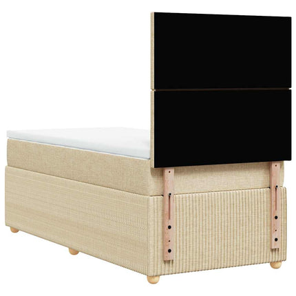 kontinentalseng med madras 80x200 cm stof cremefarvet