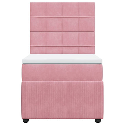 kontinentalseng med madras 90x190 cm fløjl pink