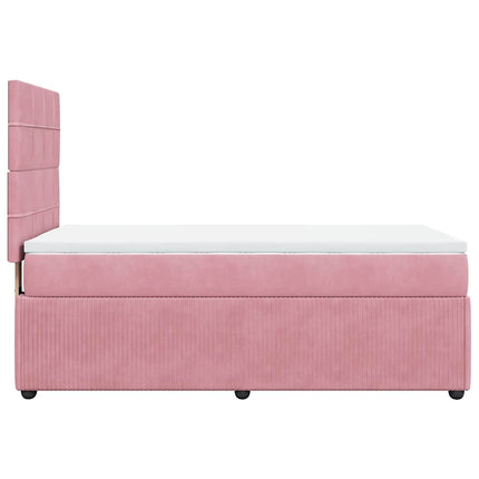 kontinentalseng med madras 90x190 cm fløjl pink