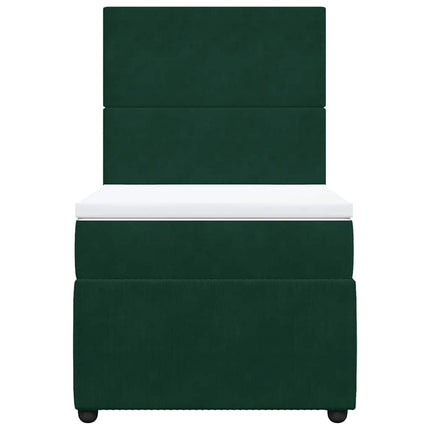 kontinentalseng med madras 90x200 cm fløjl mørkegrøn