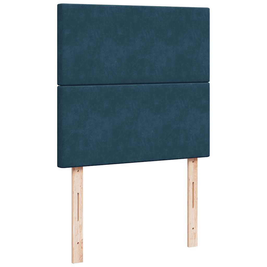kontinentalseng med madras 90x200 cm fløjl mørkeblå