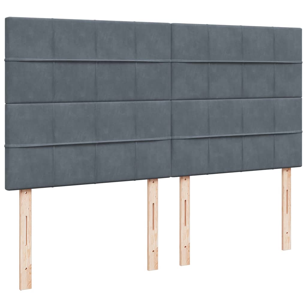 kontinentalseng med madras 180x200 cm fløjl mørkegrå