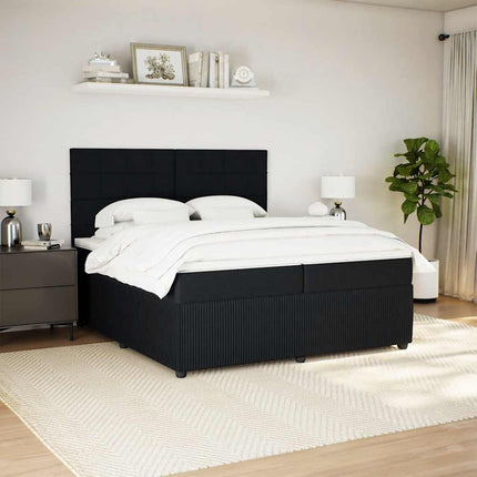 kontinentalseng med madras 200x200 cm fløjl sort
