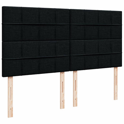 kontinentalseng med madras 200x200 cm fløjl sort