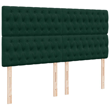 kontinentalseng med madras 200x200 cm fløjl mørkegrøn