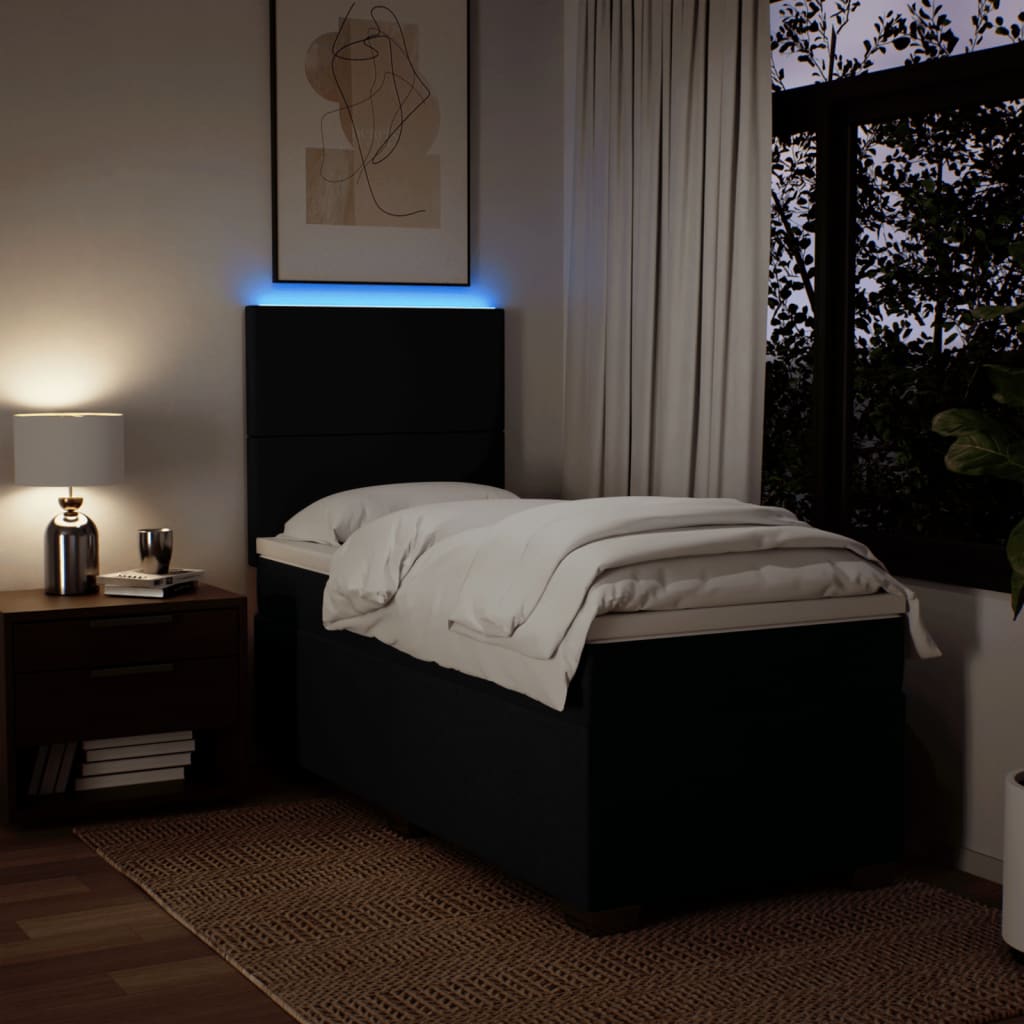 kontinentalseng med madras 80x200 cm stof sort