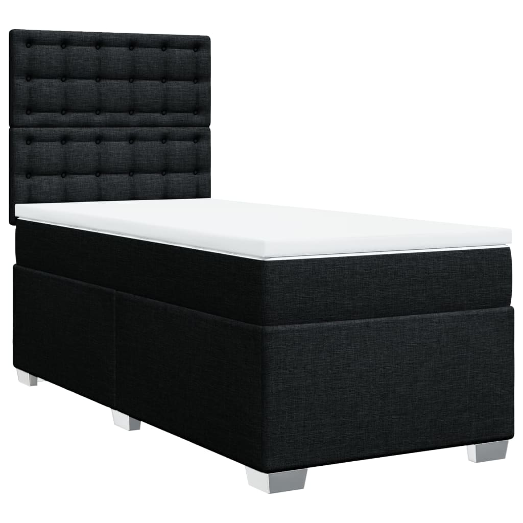 kontinentalseng med madras 90x190 cm stof sort