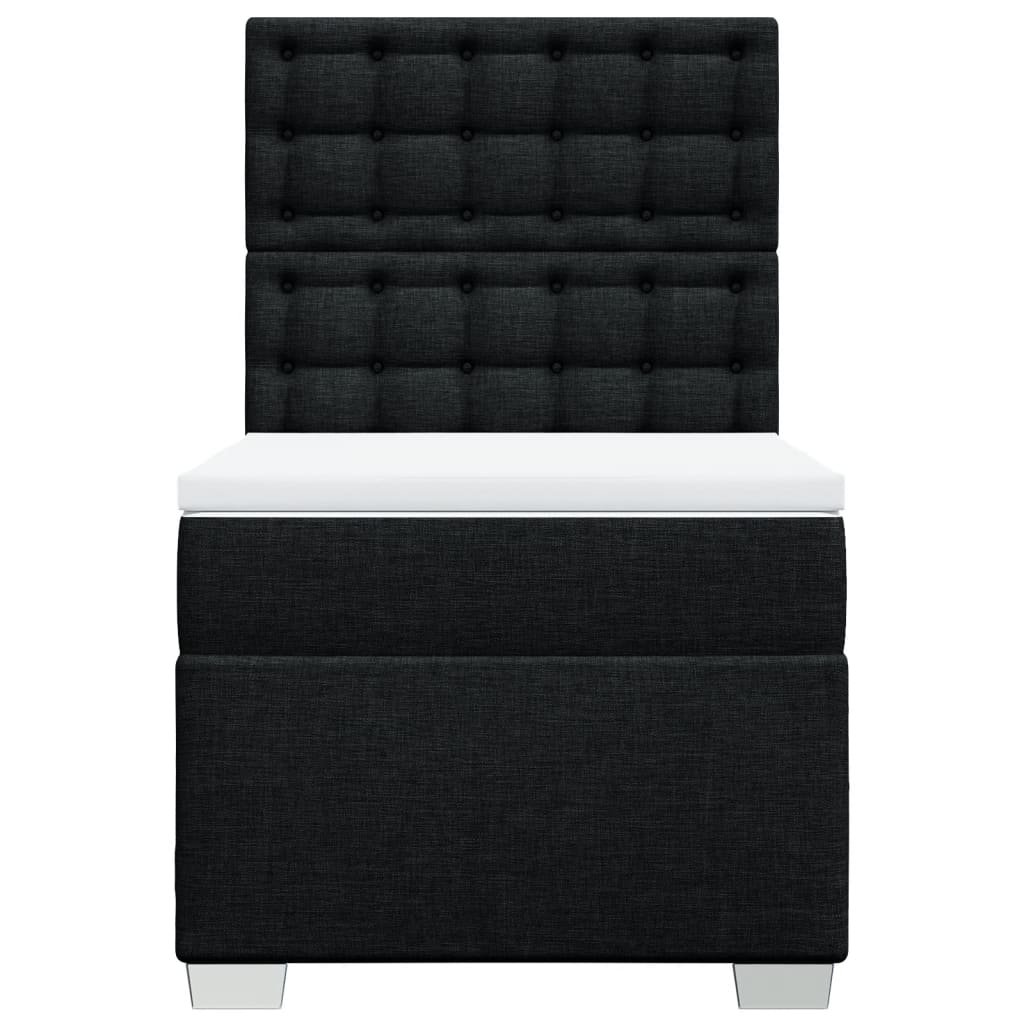 kontinentalseng med madras 90x190 cm stof sort