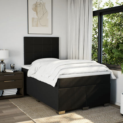 kontinentalseng med madras 120x190 cm stof sort