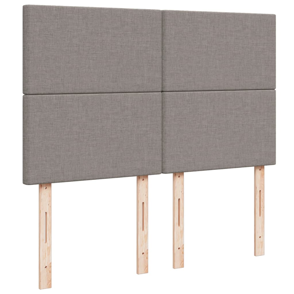 kontinentalseng med madras 140x190 cm stof gråbrun