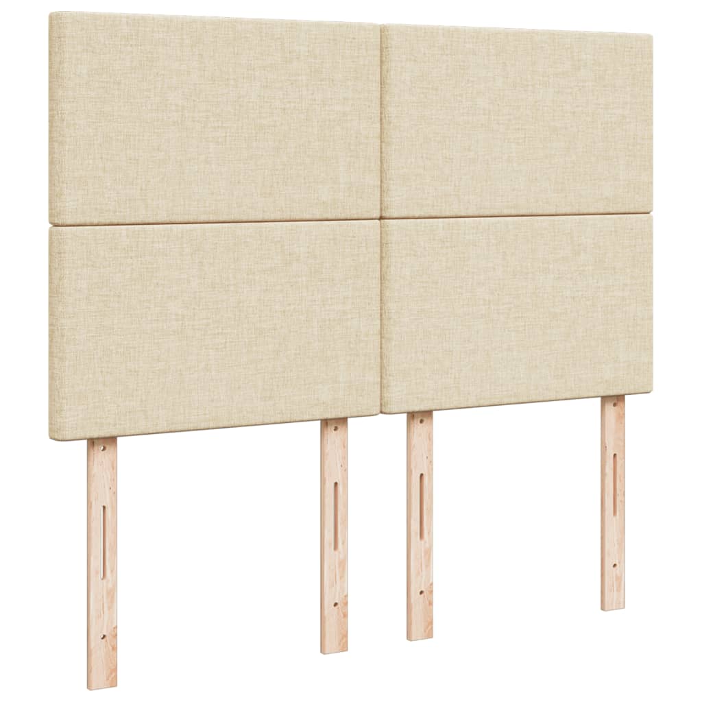 kontinentalseng med madras 140x190 cm stof cremefarvet