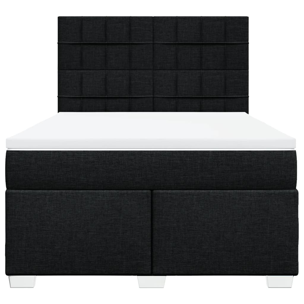 kontinentalseng med madras 140x190 cm stof sort