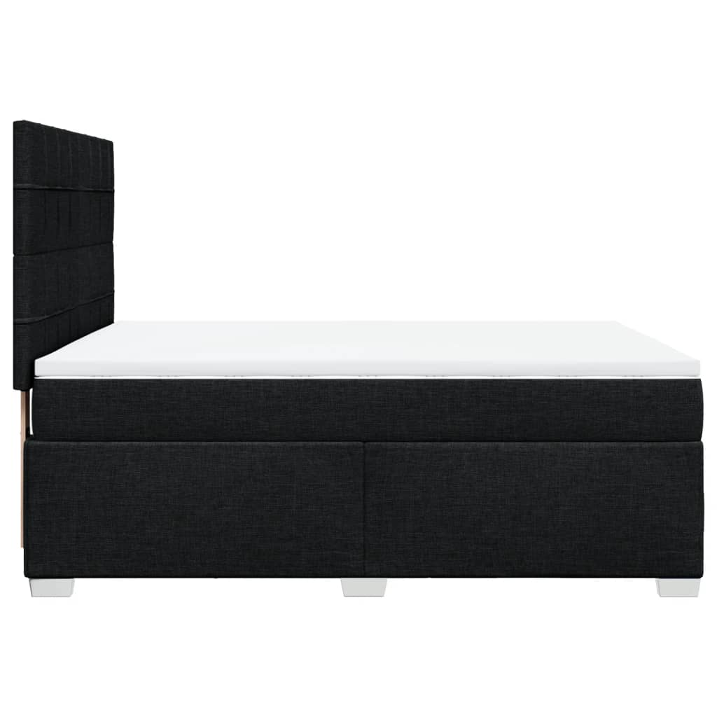 kontinentalseng med madras 140x190 cm stof sort