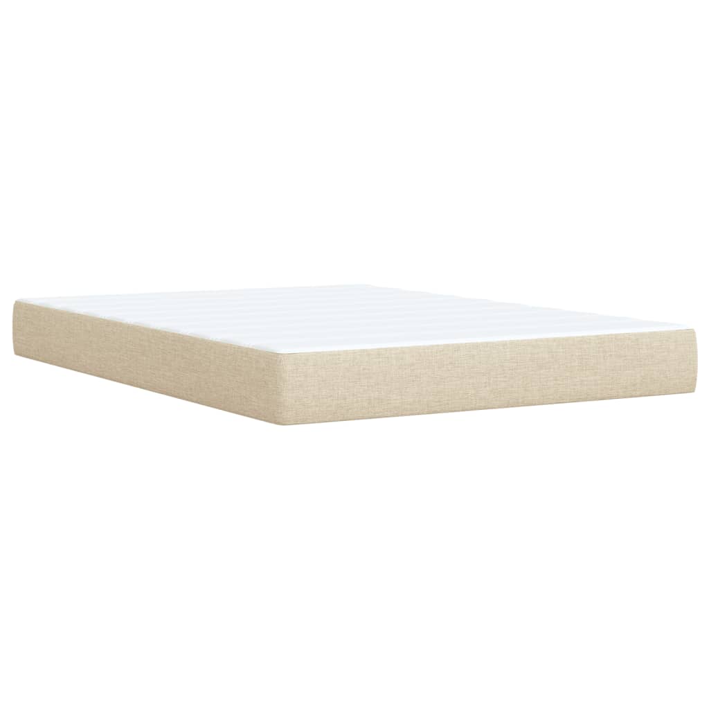 kontinentalseng med madras 140x190 cm stof cremefarvet