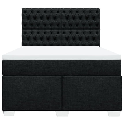 kontinentalseng med madras 140x190 cm stof sort