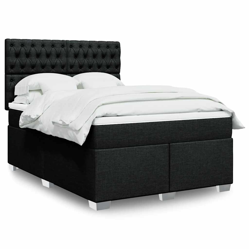 kontinentalseng med madras 140x190 cm stof sort