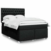 kontinentalseng med madras 140x190 cm stof sort