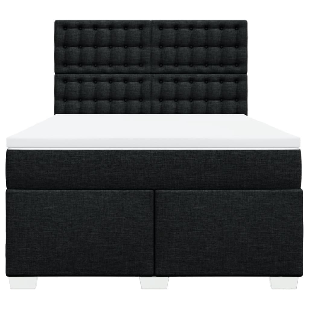 kontinentalseng med madras 140x190 cm stof sort
