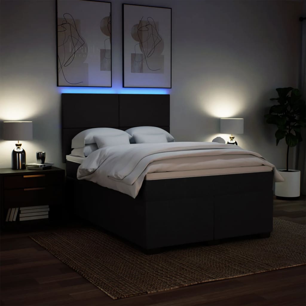 kontinentalseng med madras 140x200 cm stof sort