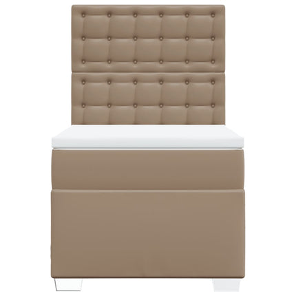 kontinentalseng 80x200 cm kunstlæder cappuccinofarvet