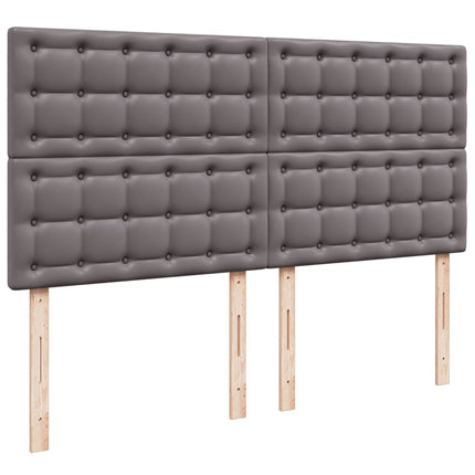 kontinentalseng med madras 200x200 cm kunstlæder grå