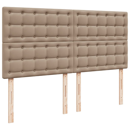kontinentalseng 200x200 cm kunstlæder cappuccinofarvet