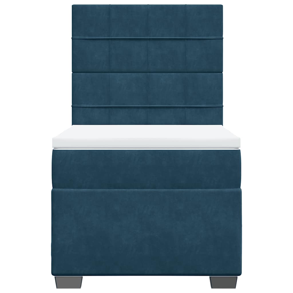 kontinentalseng med madras 90x190 cm fløjl blå