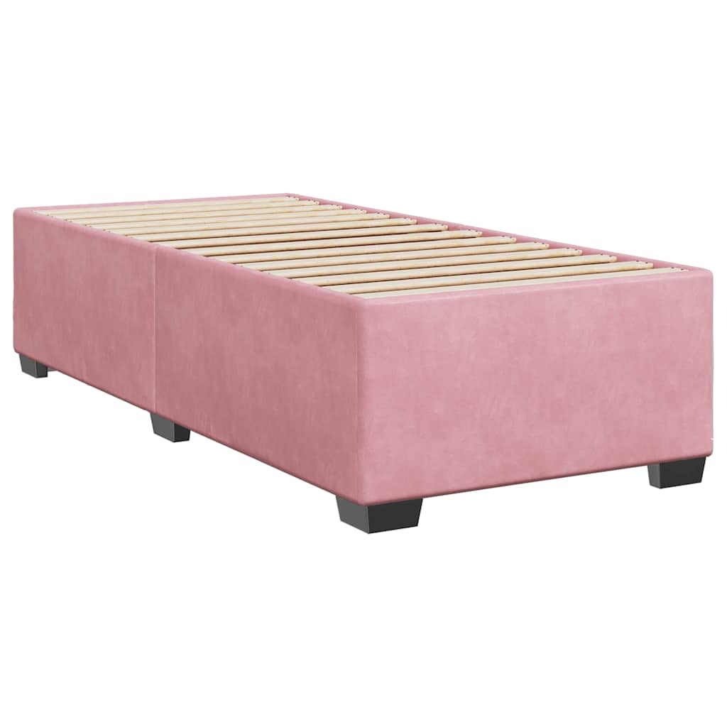 kontinentalseng med madras 90x190 cm fløjl pink