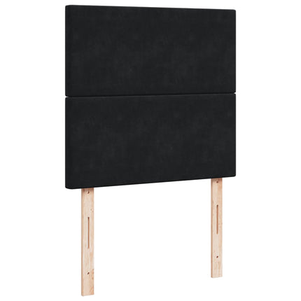 kontinentalseng med madras 90x200 cm fløjl sort