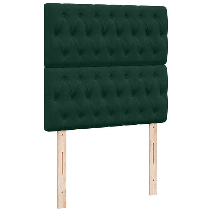 kontinentalseng med madras 90x200 cm fløjl mørkegrøn