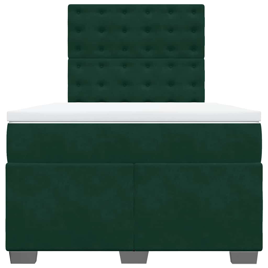 kontinentalseng med madras 120x190 cm velour mørkegrøn