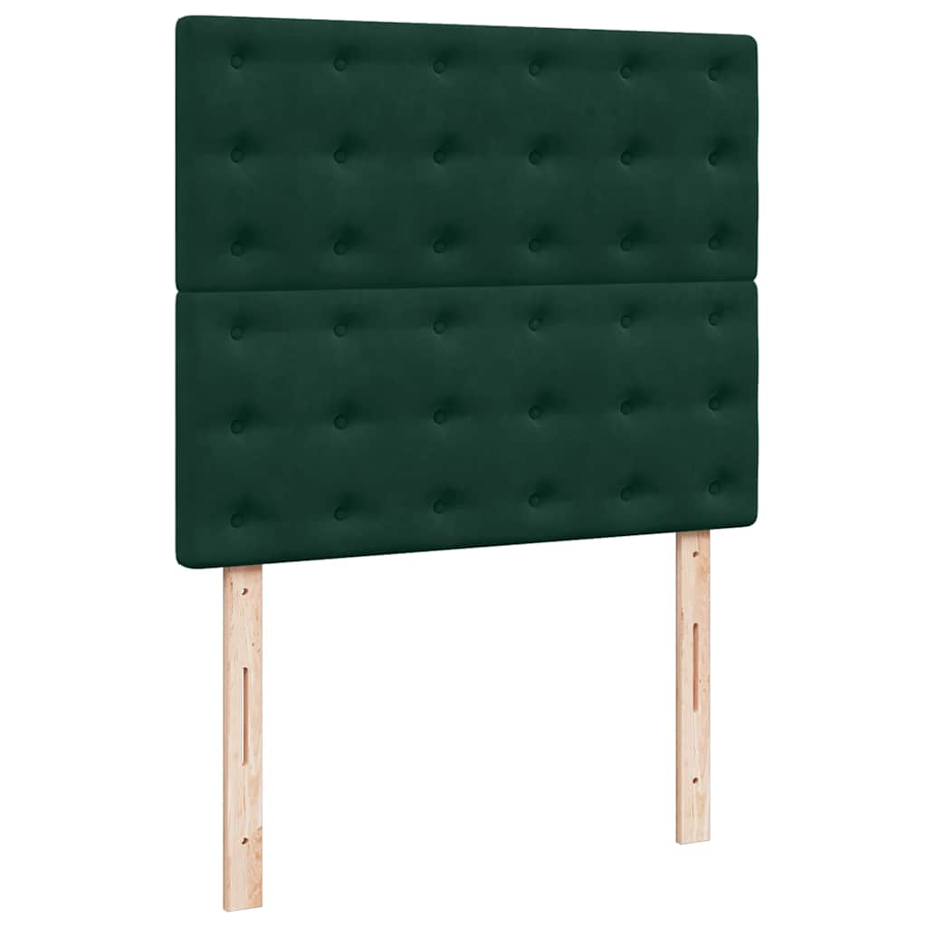 kontinentalseng med madras 120x190 cm velour mørkegrøn