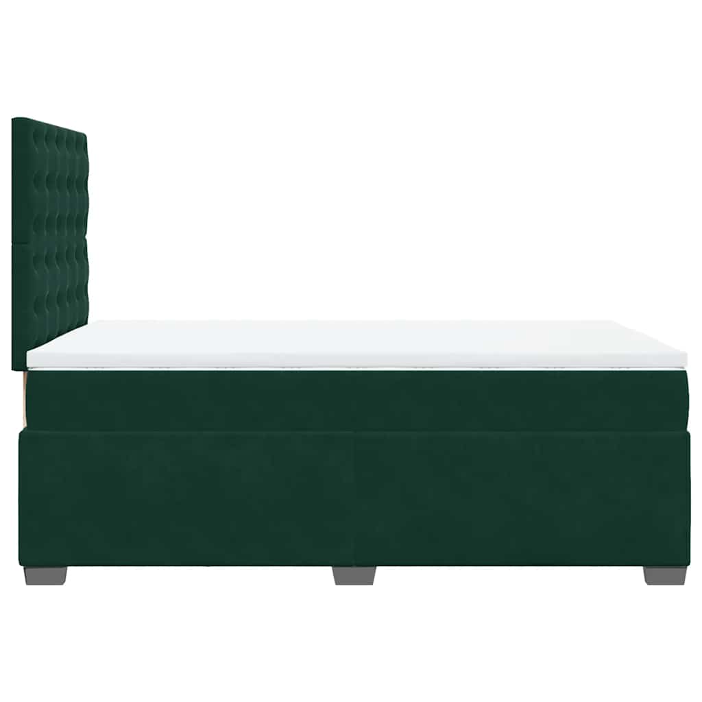kontinentalseng med madras 120x190 cm velour mørkegrøn