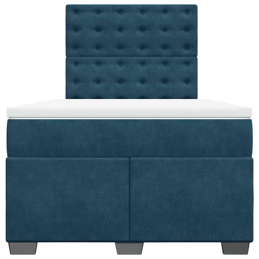 kontinentalseng med madras 120x190 cm velour blå