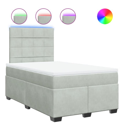 kontinentalseng 120x200 cm fløjl lysegrå