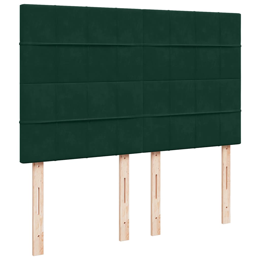 kontinentalseng med madras 140x190 cm fløjl mørkegrøn