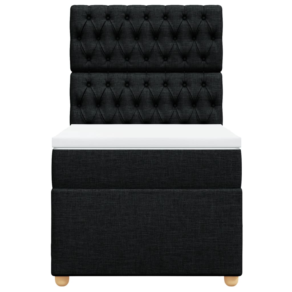 kontinentalseng med madras 100x200 cm stof sort